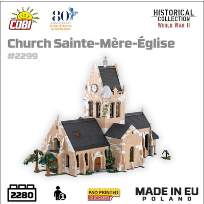 Church Sainte-Mere-Eglise - COBI 2299 - 2255 bricks Other Military Cobi 