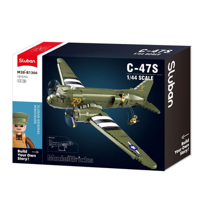 Douglas C-47S Skytrain (Dakota) brick plane model - Sluban M38-B1366 - 1015 bricks Planes SLUBAN 