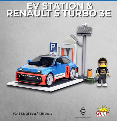 EV Station & Renault 5 Turbo 3E car brick model - COBI 24682 - 238 bricks car Cobi 