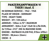 Executive Edition Panzerkampfwagen VI Tiger Ausf. E.- COBI 2587 - 1207 brick tank Tank Cobi 