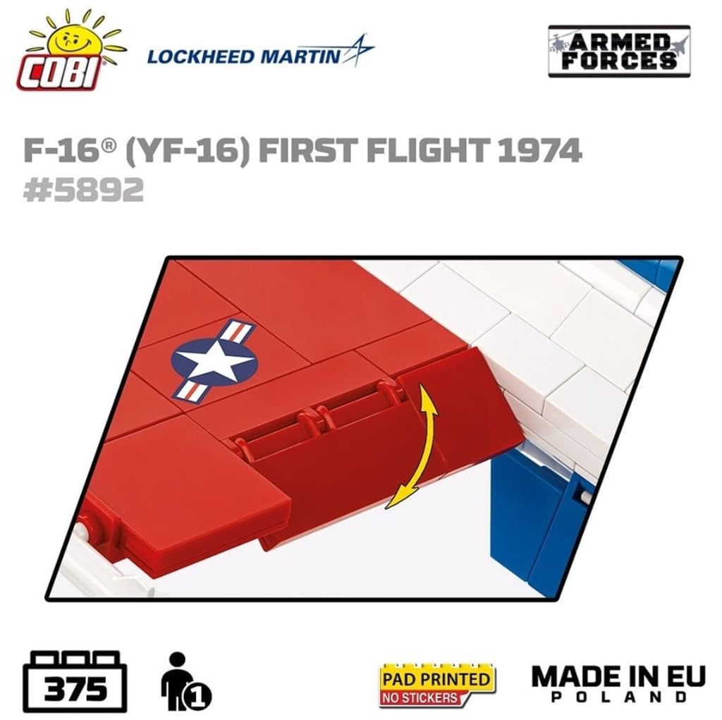 Set de Construit Cobi, F-16 (YF-16) First Flight 1974 (COBI-5892), 375 Set de Construit Cobi, F-16 (YF-16) First Flight 1974 (COBI-5892), 375