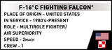 F-16C Fighting Falcon brick plane model - COBI 5929 - 54 bricks Planes Cobi 