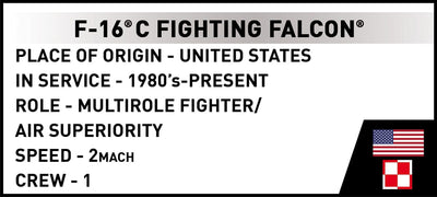 F-16C Fighting Falcon brick plane model - COBI 5929 - 54 bricks Planes Cobi 