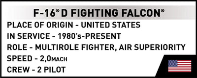F-16D Fighting Falcon plane brick model - COBI 5941 - 54 bricks Planes Cobi 