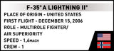 F-35A Lightning II brick plane model - COBI 5940 - 46 bricks Planes Cobi 