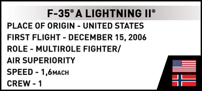 F-35A Lightning II brick plane model - COBI 5940 - 46 bricks Planes Cobi 