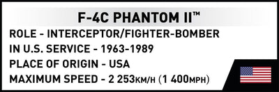 F-4C Phantom II (Vietnam War) brick plane model - COBI 2427 - 738 bricks Planes Cobi 