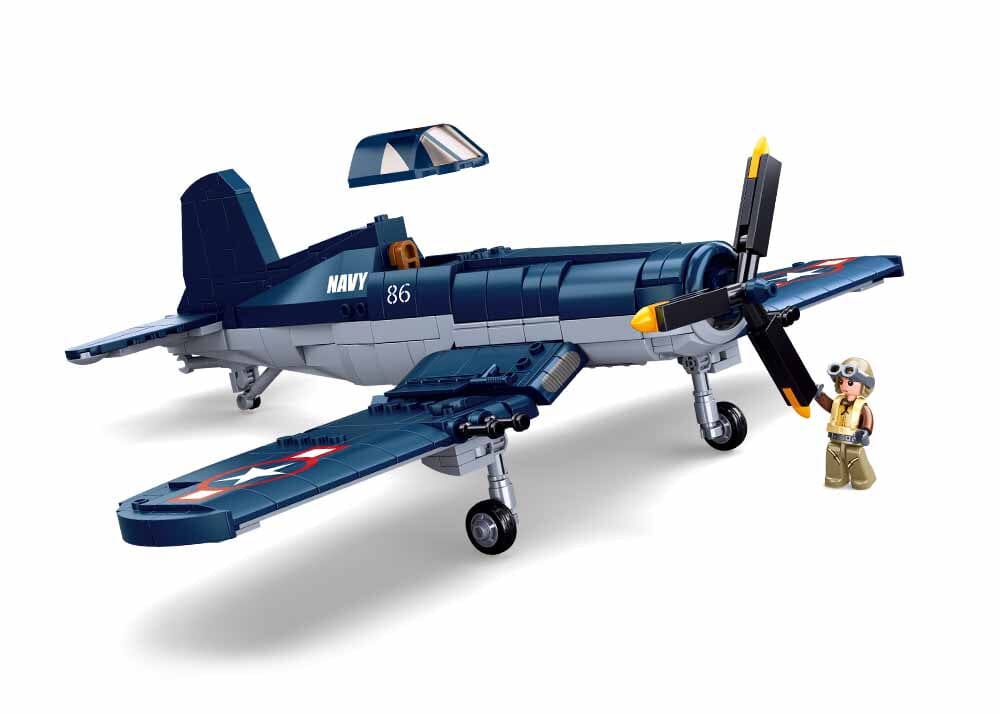 F4U Fighter brick model plane - Sluban M38-B1109 - 550 bricks – BRICKTANKS