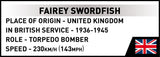 Fairey Swordfish brick plane model - COBI 5770- 809 bricks Planes Cobi 
