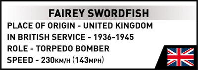 Fairey Swordfish brick plane model - COBI 5770- 809 bricks Planes Cobi 