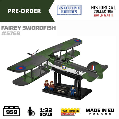 Fairey Swordfish brick plane model EXECUTIVE EDITION- COBI 5769- 960 bricks Planes Cobi 