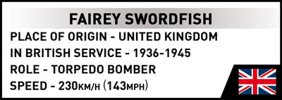 Fairey Swordfish brick plane model EXECUTIVE EDITION- COBI 5769- 960 bricks Planes Cobi 
