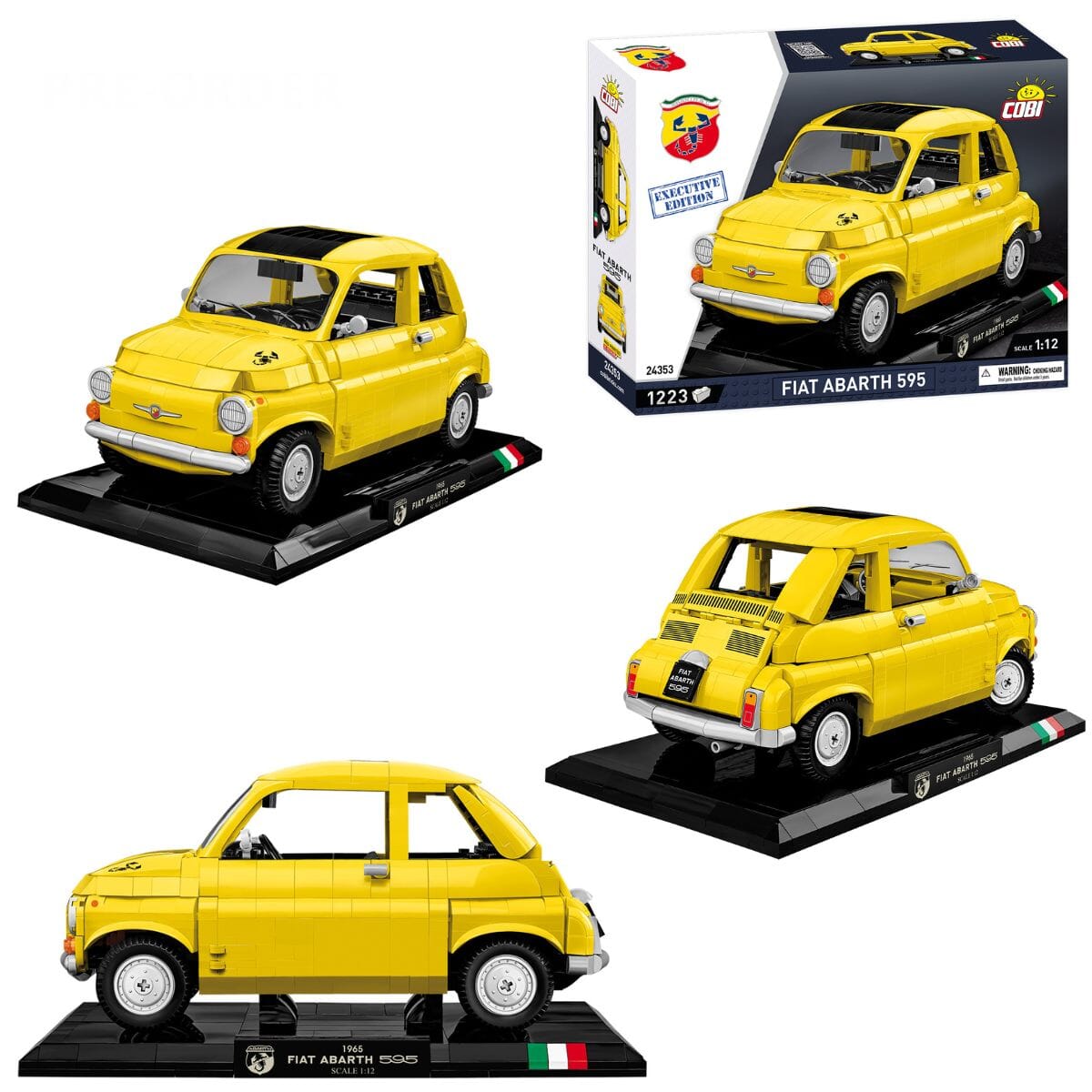 Fiat Abarth 595 brick model car - Cobi 24353 - 1223 bricks