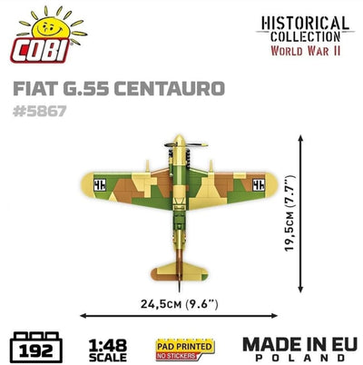 Fiat G55 Centauro brick plane model - COBI 5867 - 192 bricks Planes Cobi 
