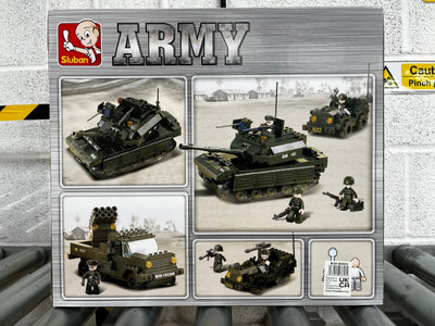 Field Battle Forces brick tank model - Sluban M38-B6800 - 602 bricks Tank SLUBAN 