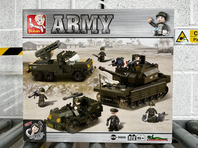 Field Battle Forces brick tank model - Sluban M38-B6800 - 602 bricks Tank SLUBAN 