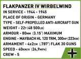 Flakpanzer IV Wirbelwind brick anti-aircraft gun model - COBI-2593 - 1195 bricks - Executive Edition Tank Cobi 