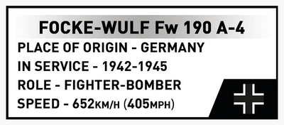 Focke Wulf FW 190 A-4 brick model plane - COBI 5775 - 365 bricks Planes Cobi 