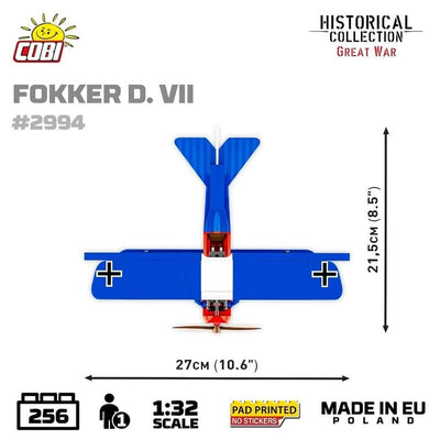 Fokker D. VII brick aircaft model WWI - COBI 2994 - 256 bricks Planes COBI 