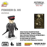 Fokker D. VII brick aircaft model WWI - COBI 2994 - 256 bricks Planes COBI 