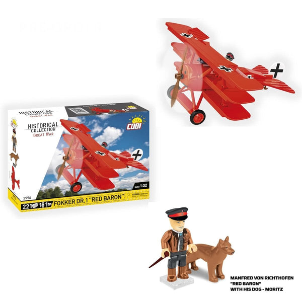 Fokker ''Red Baron'' WWI brick plane model COBI 2996 221