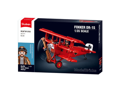 Fokker DR-1S brick model plane - Sluban M38-B1292 - 281 bricks Tank SLUBAN 