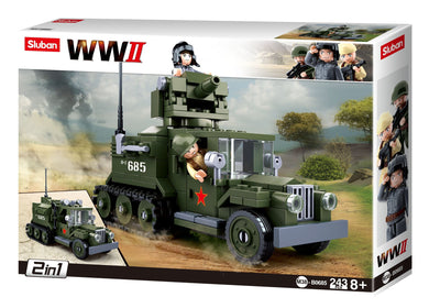 Gaz Half Track brick model - Sluban M38-B0685 - 243 bricks Tank SLUBAN 