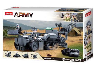 German Army (4 into 1) brick model - Sluban M38-B0681 - 368 bricks Tank SLUBAN 