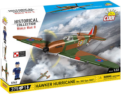 Hawker Hurricane No.302 Sgn. RAF plane brick model - COBI 5762 - 375 bricks Planes Cobi 