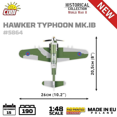 Hawker Typhoon brick plane model - COBI 5864 - 186 bricks Planes Cobi 