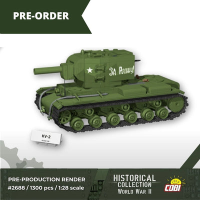 Heavy Tank KV-2 brick tank model - COBI-2688 - 1300 bricks Tank Cobi 