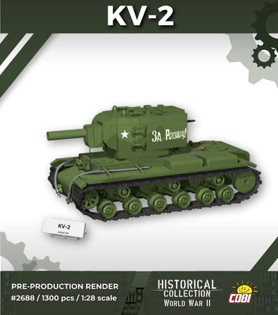 Heavy Tank KV-2 brick tank model - COBI-2688 - 1300 bricks Tank Cobi 