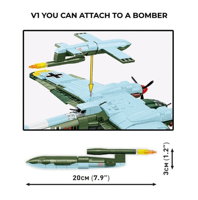Heinkel HE 111 H-22 with V1 brick plane model - COBI 5771 - 927 bricks Planes Cobi 