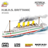 HMHS Brittanic brick model ship - COBI 1681 - 640 bricks Ship Cobi 