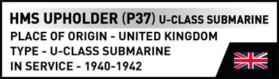 HMS Upholder submarine brick model - COBI 4862 - 140 bricks Ship Cobi 