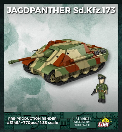 Jagdpanther (SD.KFZ.173) brick tank model - COBI 3145 - 770 bricks Tank Cobi 