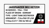 Jagdpanzer 38(t) "Chwat" brick tank model - COBI 2670 - 731 bricks Tank Cobi 