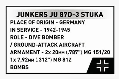 Junkers Ju 87D-3 Stuka brick plane model - COBI 5768 - 556 bricks Planes Cobi 