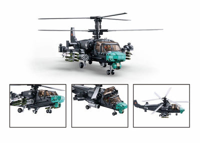 KA-52S brick model helicopter - Sluban M38-B1138 - 913 bricks Tank SLUBAN 
