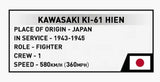 Kawasaki KI-61 - I Hien brick plane model - COBI 5872 - 141 bricks Planes Cobi 