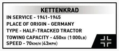 Kettenkrad with trailer brick model - COBI 2681 - 239 bricks Other Military Cobi 