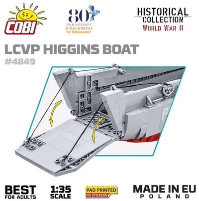 LCVP Higgins Boat brick model - COBI 4849 - 715 bricks Ship Cobi 