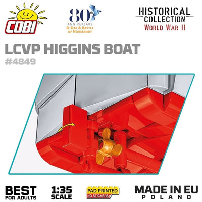 LCVP Higgins Boat brick model - COBI 4849 - 715 bricks Ship Cobi 