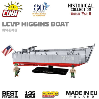 LCVP Higgins Boat brick model - COBI 4849 - 715 bricks Ship Cobi 