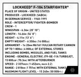 Lockheed F-104 Starfighter (Luftwaffe) brick plane model - COBI 5907 - 420 bricks Planes Cobi 