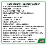 Lockheed F-104 Starfighter plane brick model - COBI 2426 - 420 bricks Planes Cobi 
