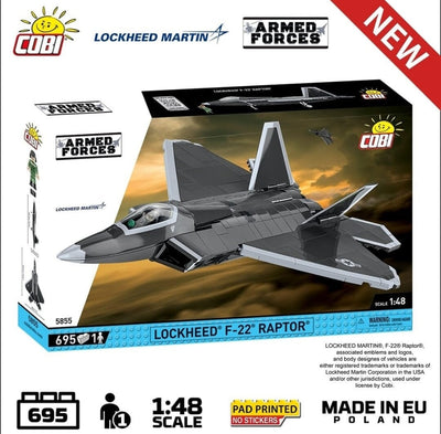 Lockheed F-22 Raptor brick plane model - COBI 5855 - 695 bricks Planes Cobi 