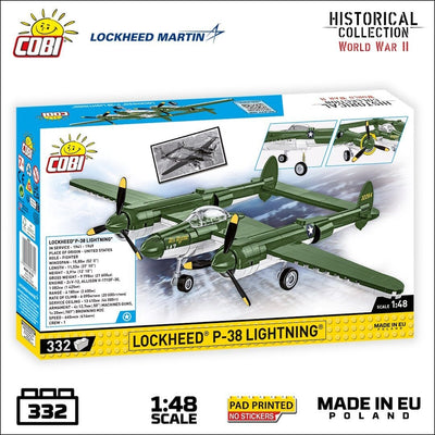 Lockheed P-38 Lightning plane brick model - COBI 5882 - 332 bricks Planes Cobi 