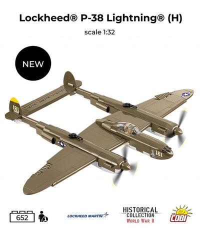 Lockheed P-38H Lightning plane brick model - COBI 5763 - 652 bricks Planes Cobi 