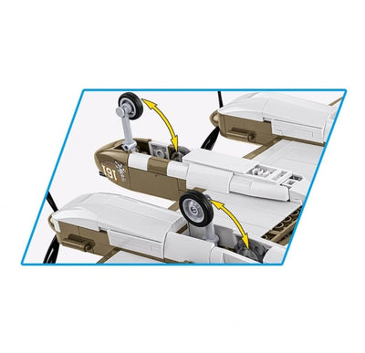 Lockheed P-38H Lightning plane brick model - COBI 5763 - 652 bricks Planes Cobi 